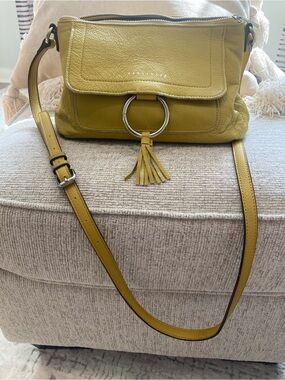 Sanctuary Acid Gold Leather Crossbody with Tassel Ring
